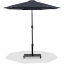Meridian Fiji Black Fabric / Matte Black Aluminum Patio Umbrella with Base Sets IMAGE 1