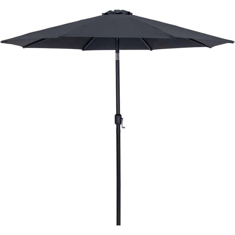 Meridian Fiji Black Fabric / Matte Black Aluminum Patio Umbrella with Base Sets IMAGE 3