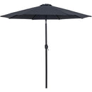 Meridian Fiji Black Fabric / Teak Aluminum Patio Umbrella with Base Sets IMAGE 3