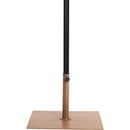 Meridian Fiji Black Fabric / Teak Aluminum Patio Umbrella with Base Sets IMAGE 5