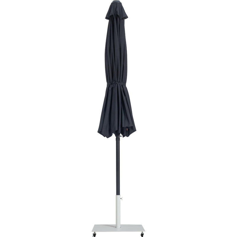 Meridian Fiji Black Fabric / Matte White Aluminum Patio Umbrella with Base Sets IMAGE 13