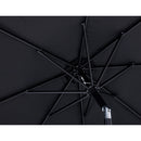 Meridian Fiji Black Fabric / Matte White Aluminum Patio Umbrella with Base Sets IMAGE 16