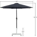 Meridian Fiji Black Fabric / Matte White Aluminum Patio Umbrella with Base Sets IMAGE 18