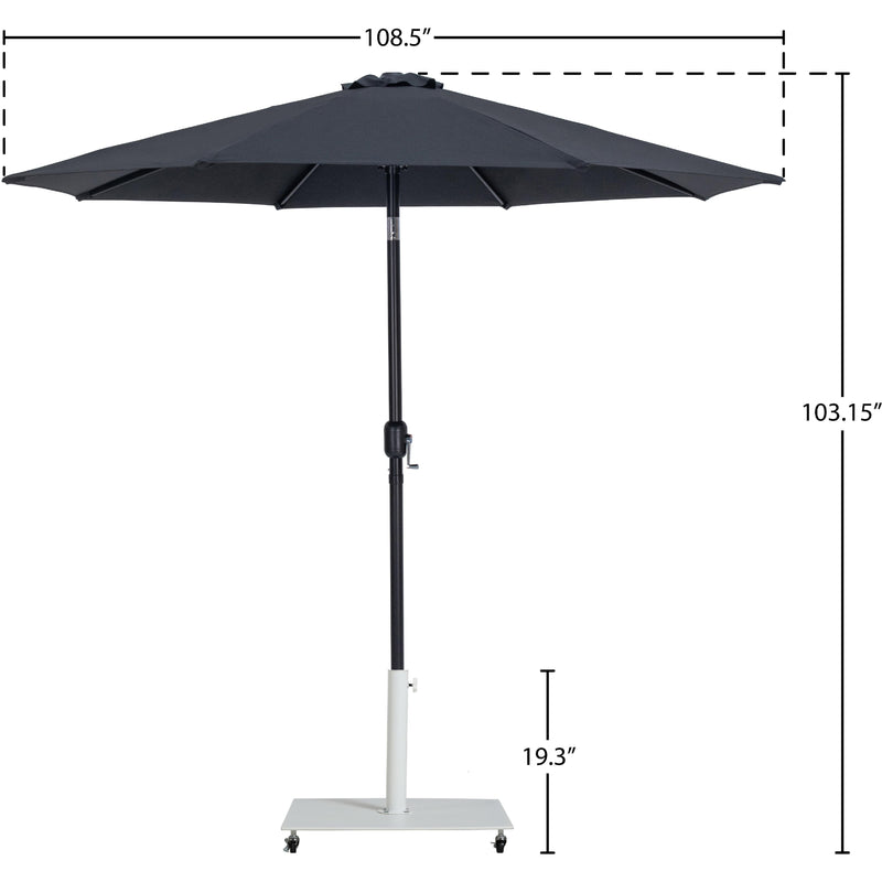 Meridian Fiji Black Fabric / Matte White Aluminum Patio Umbrella with Base Sets IMAGE 18