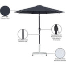 Meridian Fiji Black Fabric / Matte White Aluminum Patio Umbrella with Base Sets IMAGE 19