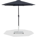 Meridian Fiji Black Fabric / Matte White Aluminum Patio Umbrella with Base Sets IMAGE 1