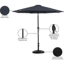 Meridian Fiji Black Fabric / Matte Black Aluminum Patio Umbrella with Base Sets IMAGE 17