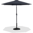 Meridian Fiji Black Fabric / Matte Black Aluminum Patio Umbrella with Base Sets IMAGE 1