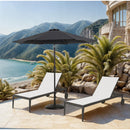 Meridian Fiji Black Fabric / Matte Black Aluminum Patio Umbrella with Base Sets IMAGE 2