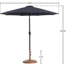 Meridian Fiji Black Fabric / Teak Aluminum Patio Umbrella with Base Sets IMAGE 16
