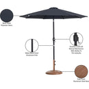 Meridian Fiji Black Fabric / Teak Aluminum Patio Umbrella with Base Sets IMAGE 17