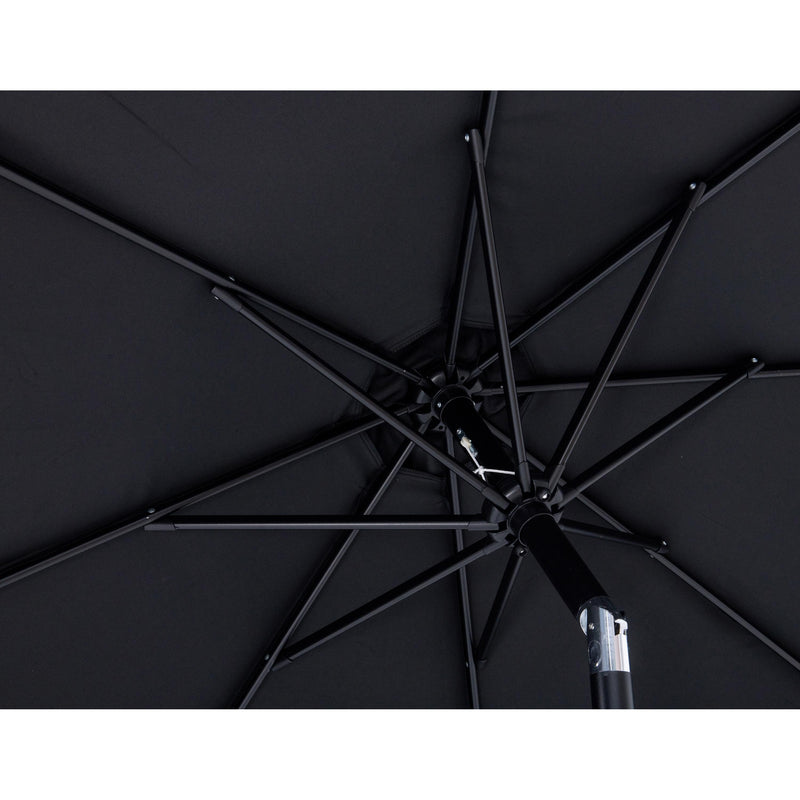 Meridian Fiji Black Fabric / Matte White Aluminum Patio Umbrella with Base Sets IMAGE 14