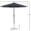 Meridian Fiji Black Fabric / Matte White Aluminum Patio Umbrella with Base Sets IMAGE 16