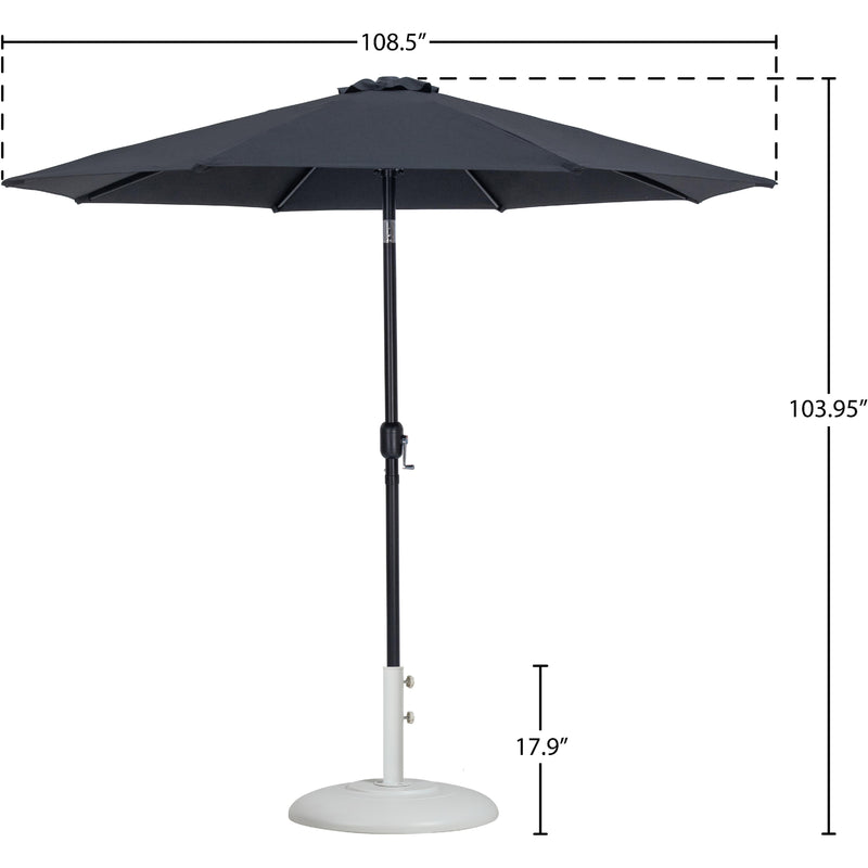 Meridian Fiji Black Fabric / Matte White Aluminum Patio Umbrella with Base Sets IMAGE 16