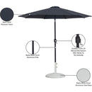 Meridian Fiji Black Fabric / Matte White Aluminum Patio Umbrella with Base Sets IMAGE 17