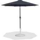 Meridian Fiji Black Fabric / Matte White Aluminum Patio Umbrella with Base Sets IMAGE 1