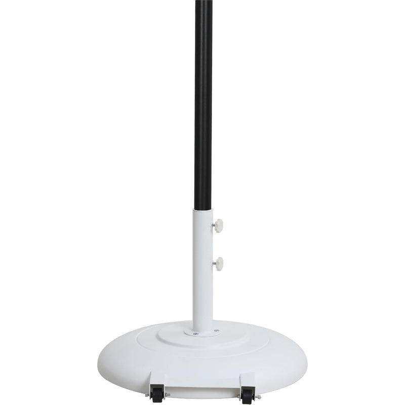 Meridian Fiji Black Fabric / Matte White Aluminum Patio Umbrella with Base Sets IMAGE 5