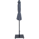 Meridian Fiji Grey Fabric / Matte Black Aluminum Patio Umbrella with Base Sets IMAGE 13