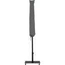 Meridian Fiji Grey Fabric / Matte Black Aluminum Patio Umbrella with Base Sets IMAGE 14