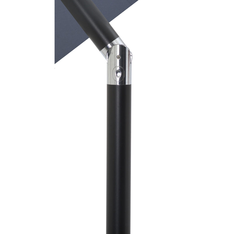 Meridian Fiji Grey Fabric / Matte Black Aluminum Patio Umbrella with Base Sets IMAGE 15