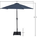 Meridian Fiji Grey Fabric / Matte Black Aluminum Patio Umbrella with Base Sets IMAGE 18