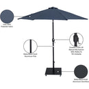 Meridian Fiji Grey Fabric / Matte Black Aluminum Patio Umbrella with Base Sets IMAGE 19