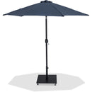 Meridian Fiji Grey Fabric / Matte Black Aluminum Patio Umbrella with Base Sets IMAGE 1