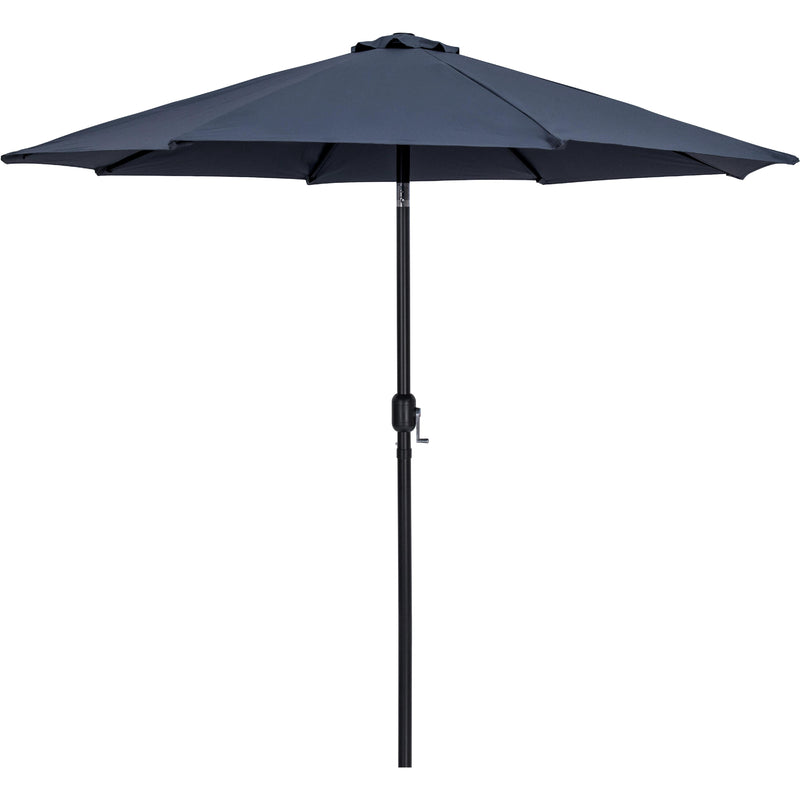 Meridian Fiji Grey Fabric / Matte Black Aluminum Patio Umbrella with Base Sets IMAGE 3