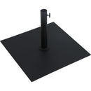 Meridian Fiji Grey Fabric / Matte Black Aluminum Patio Umbrella with Base Sets IMAGE 7