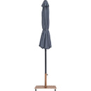 Meridian Fiji Grey Fabric / Teak Aluminum Patio Umbrella with Base Sets IMAGE 13