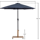 Meridian Fiji Grey Fabric / Teak Aluminum Patio Umbrella with Base Sets IMAGE 18