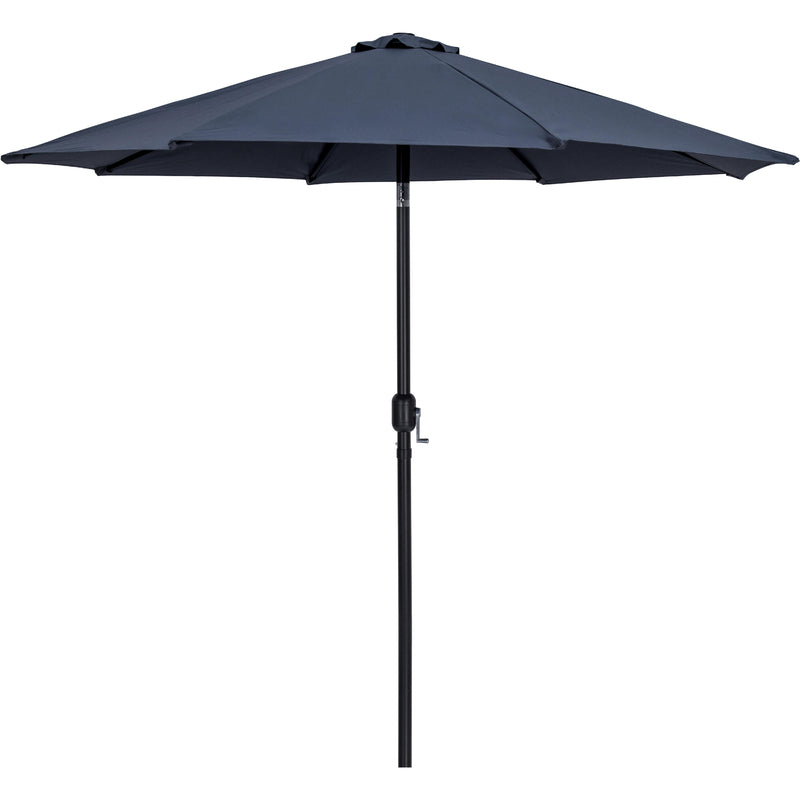 Meridian Fiji Grey Fabric / Teak Aluminum Patio Umbrella with Base Sets IMAGE 3
