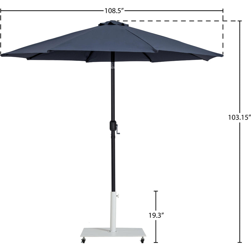 Meridian Fiji Grey Fabric / Matte White Aluminum Patio Umbrella with Base Sets IMAGE 18