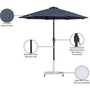 Meridian Fiji Grey Fabric / Matte White Aluminum Patio Umbrella with Base Sets IMAGE 19