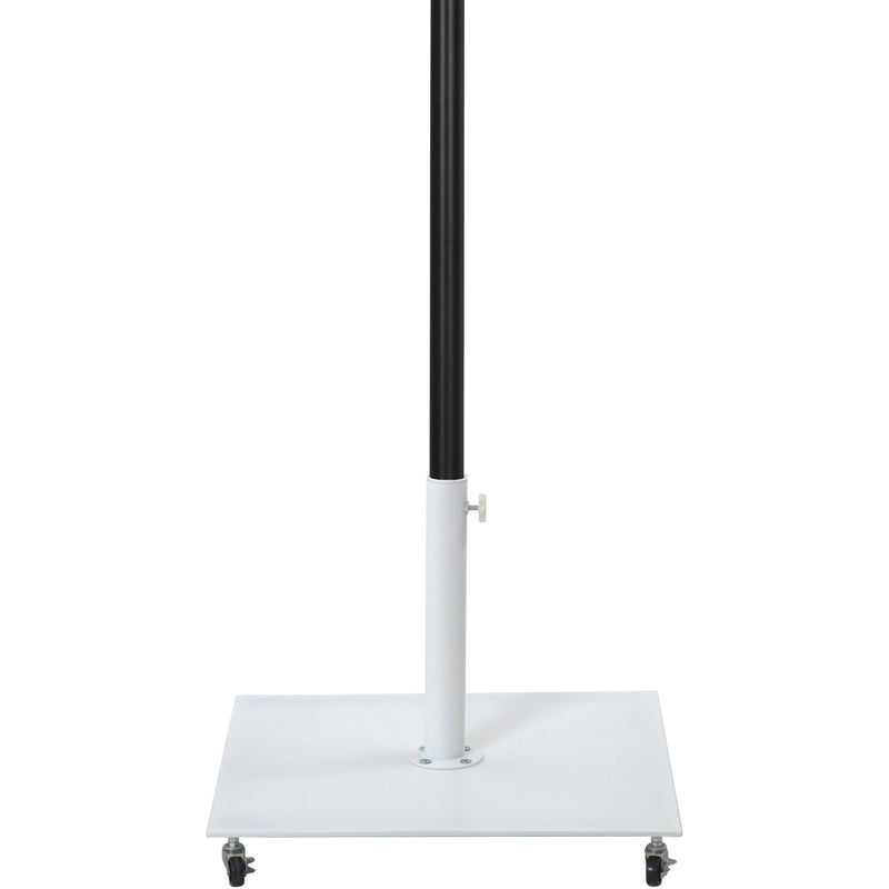 Meridian Fiji Grey Fabric / Matte White Aluminum Patio Umbrella with Base Sets IMAGE 4