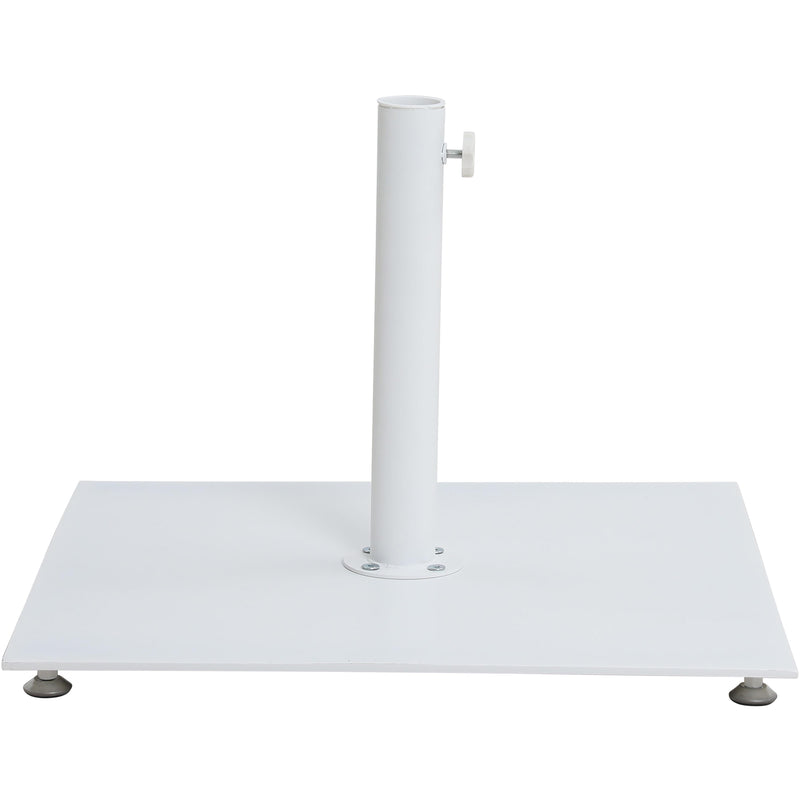 Meridian Fiji Grey Fabric / Matte White Aluminum Patio Umbrella with Base Sets IMAGE 6