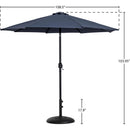 Meridian Fiji Grey Fabric / Matte Black Aluminum Patio Umbrella with Base Sets IMAGE 16