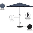 Meridian Fiji Grey Fabric / Matte Black Aluminum Patio Umbrella with Base Sets IMAGE 17
