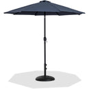 Meridian Fiji Grey Fabric / Matte Black Aluminum Patio Umbrella with Base Sets IMAGE 1
