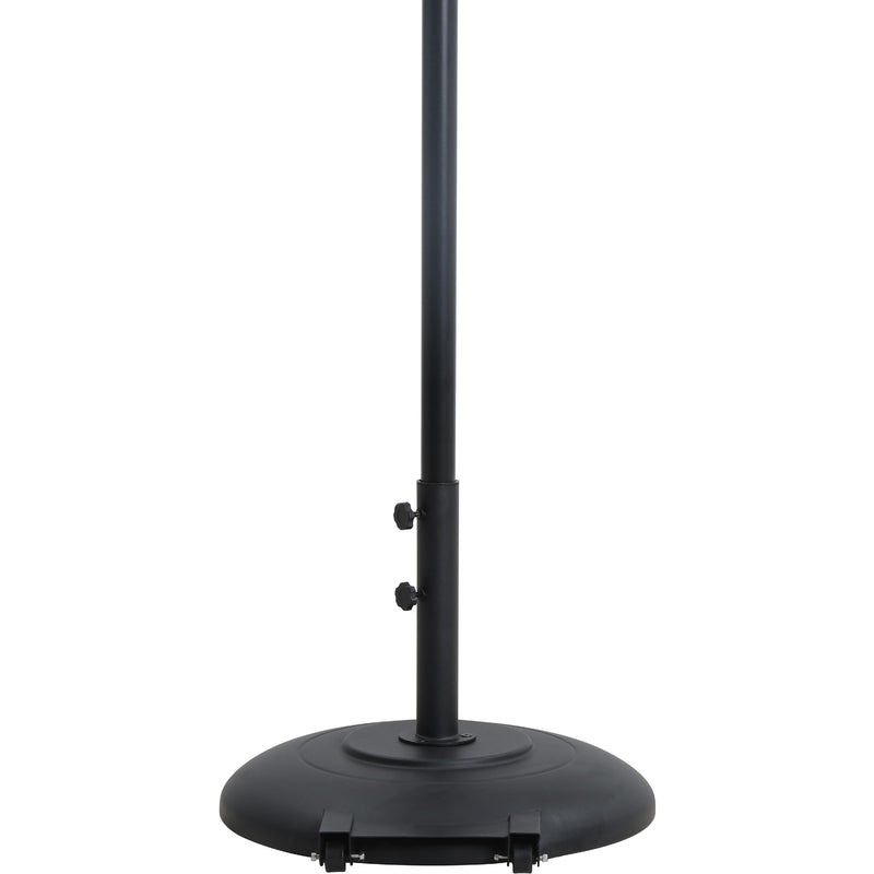 Meridian Fiji Grey Fabric / Matte Black Aluminum Patio Umbrella with Base Sets IMAGE 5