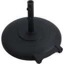 Meridian Fiji Grey Fabric / Matte Black Aluminum Patio Umbrella with Base Sets IMAGE 8