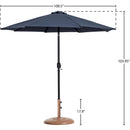 Meridian Fiji Grey Fabric / Teak Aluminum Patio Umbrella with Base Sets IMAGE 16