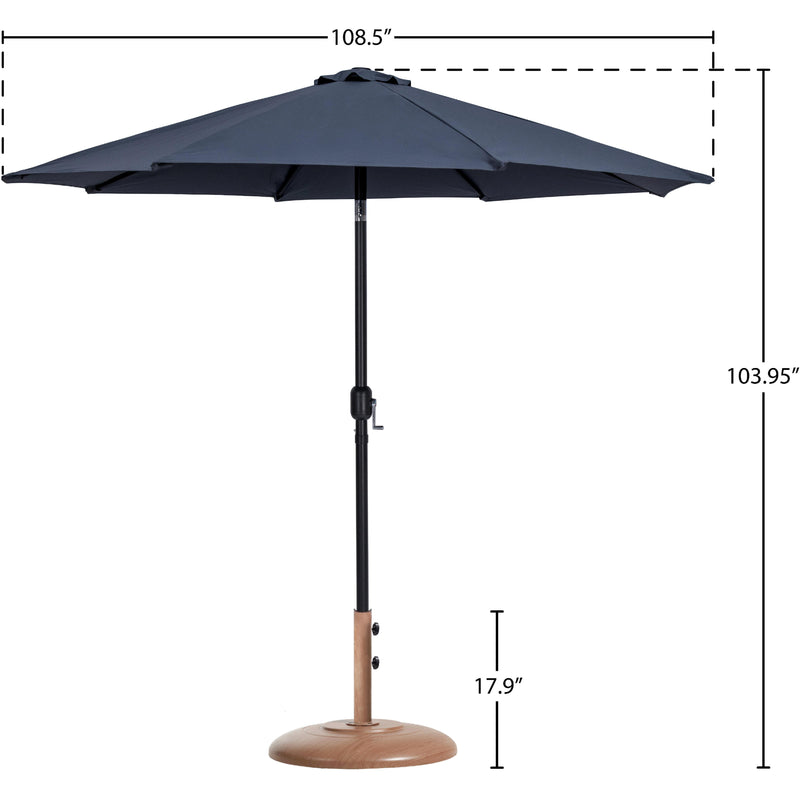 Meridian Fiji Grey Fabric / Teak Aluminum Patio Umbrella with Base Sets IMAGE 16