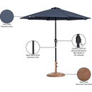 Meridian Fiji Grey Fabric / Teak Aluminum Patio Umbrella with Base Sets IMAGE 17