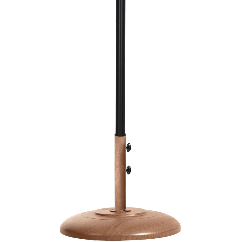 Meridian Fiji Grey Fabric / Teak Aluminum Patio Umbrella with Base Sets IMAGE 4