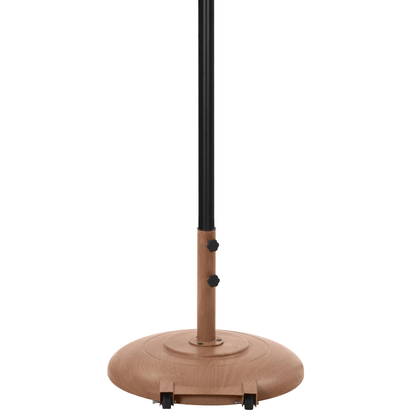 Meridian Fiji Grey Fabric / Teak Aluminum Patio Umbrella with Base Sets IMAGE 5