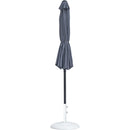 Meridian Fiji Grey Fabric / Matte White Aluminum Patio Umbrella with Base Sets IMAGE 11