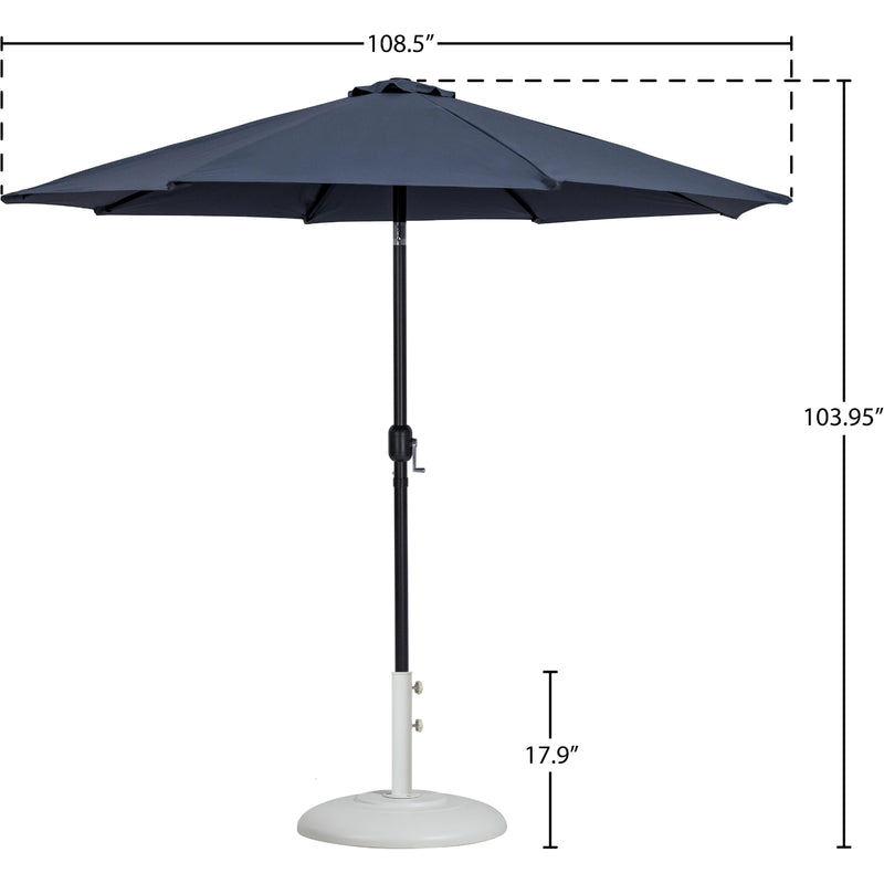 Meridian Fiji Grey Fabric / Matte White Aluminum Patio Umbrella with Base Sets IMAGE 16