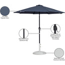 Meridian Fiji Grey Fabric / Matte White Aluminum Patio Umbrella with Base Sets IMAGE 17
