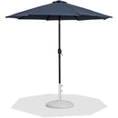 Meridian Fiji Grey Fabric / Matte White Aluminum Patio Umbrella with Base Sets IMAGE 1